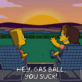 Барт и Нельсон смотрят на закат