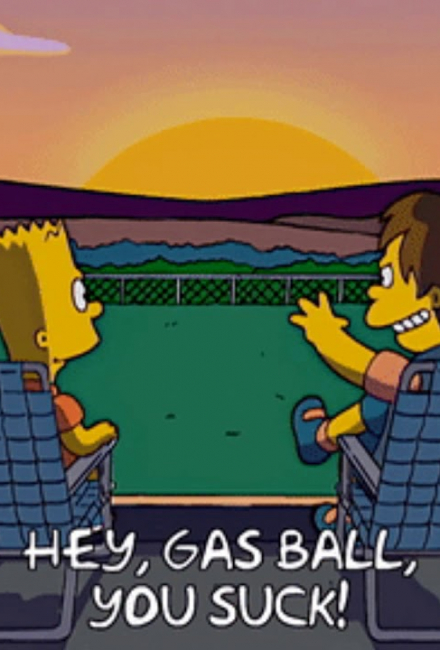 Барт и Нельсон смотрят на закат